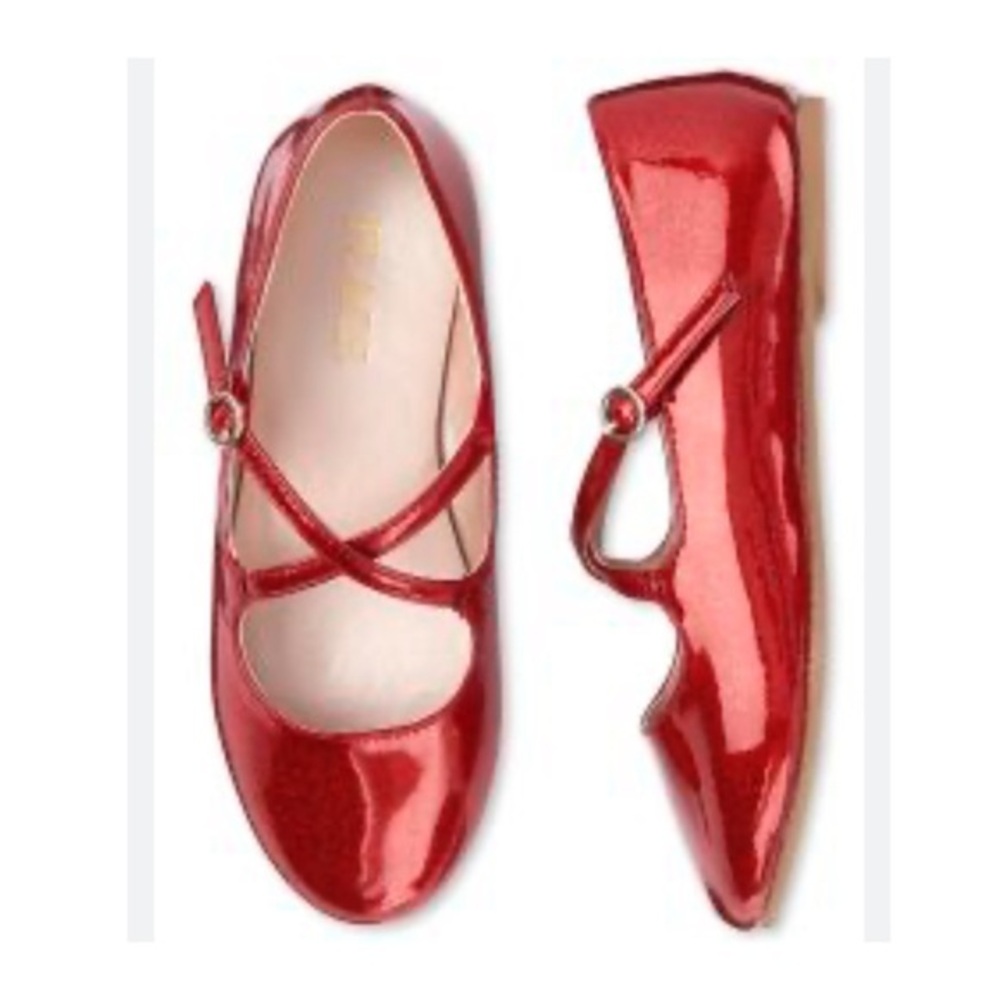 The Children's Place Red sparkly Mary Jane flats size 5 youth